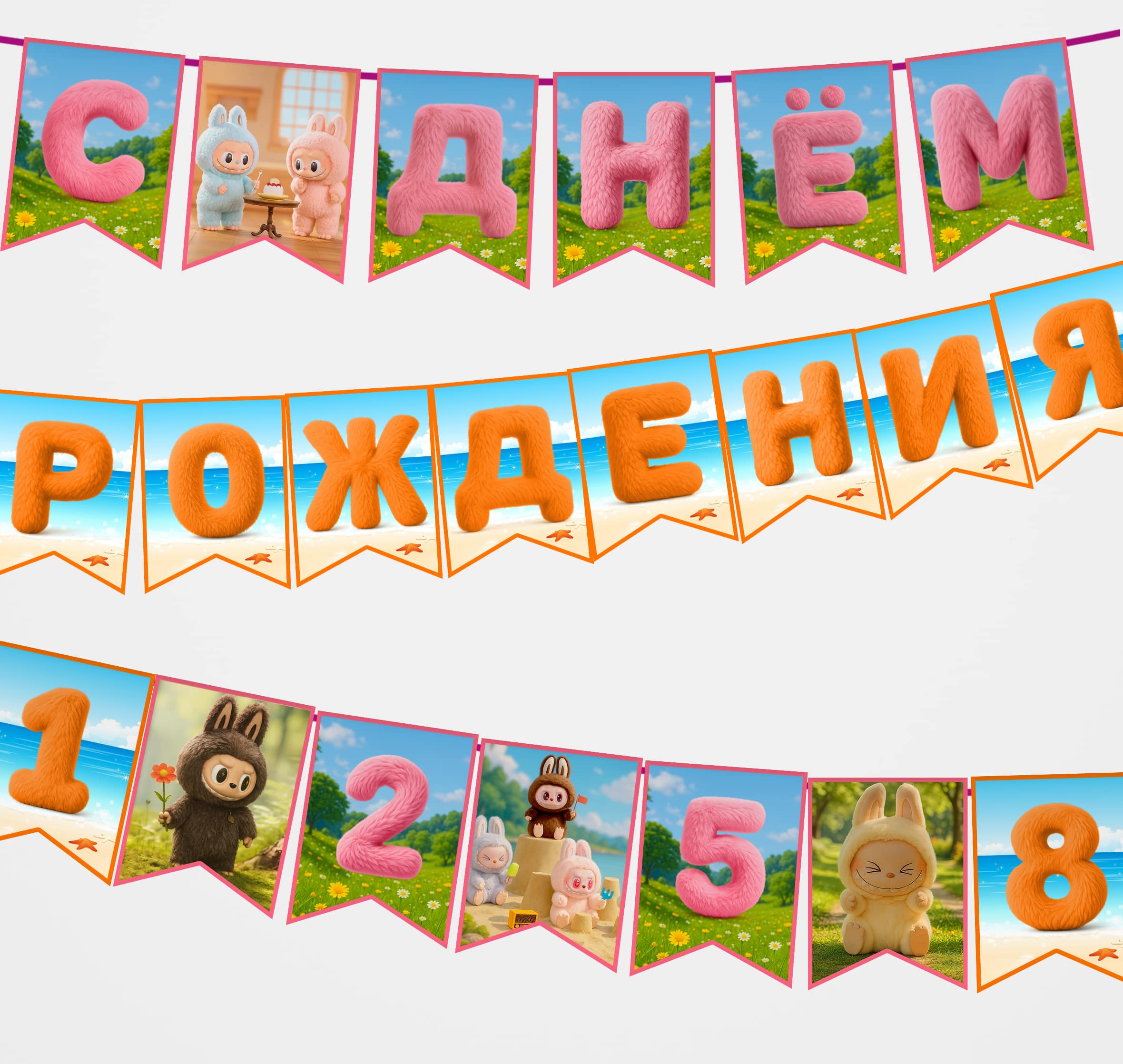 банер с днем рождения лабубу