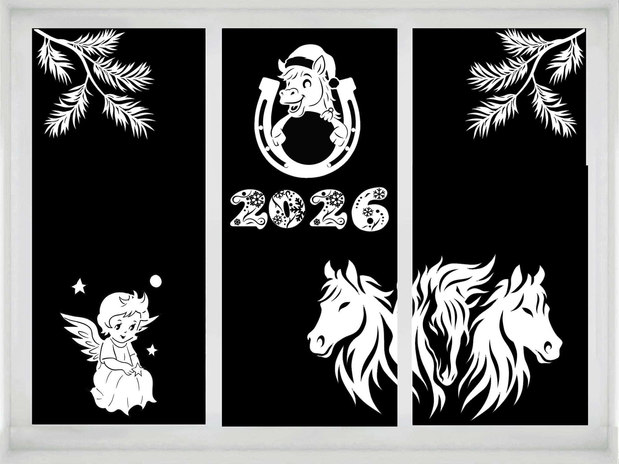 вытынанки на новый год 2026